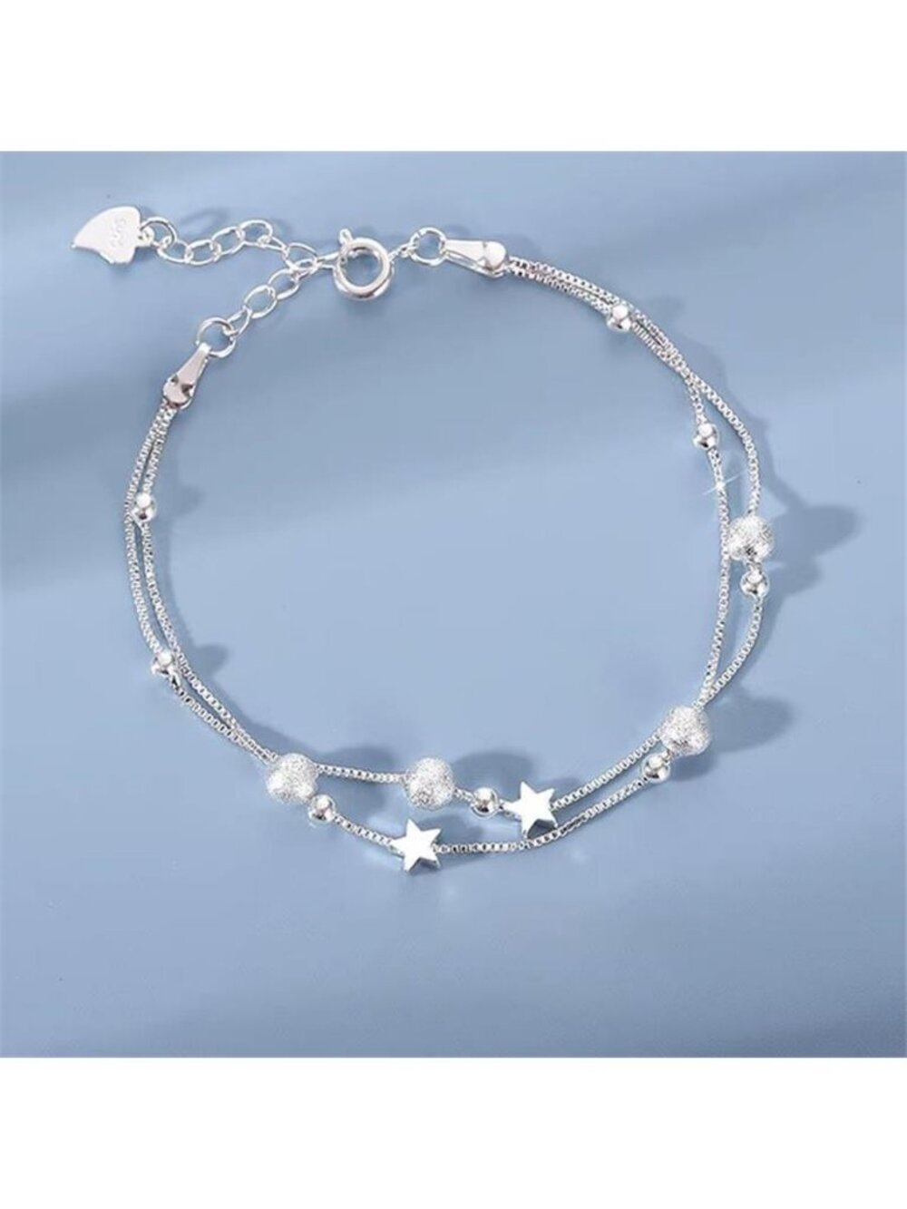 Luxury Silver Color  Star Beaded Bracelets